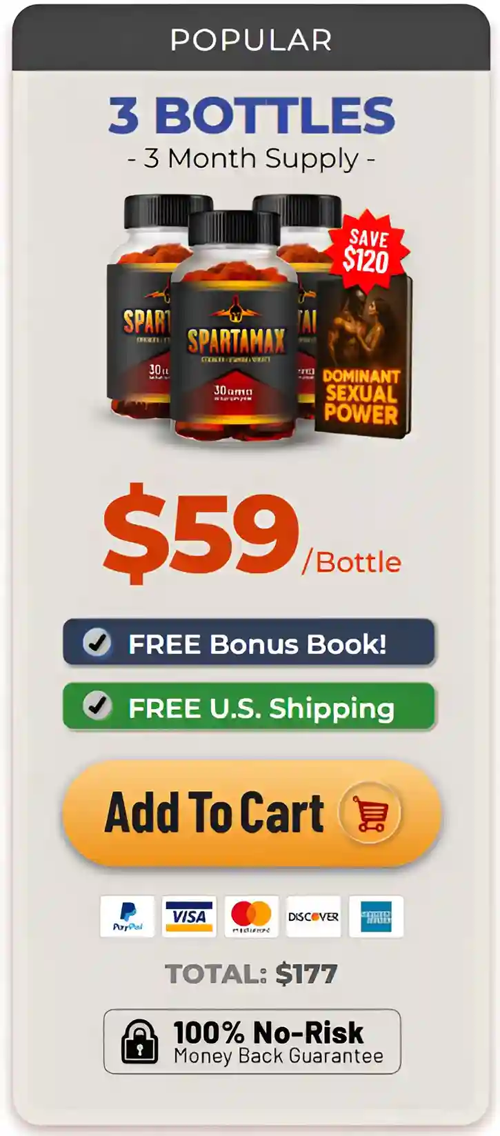 SpartaMax - 3 bottles pricing